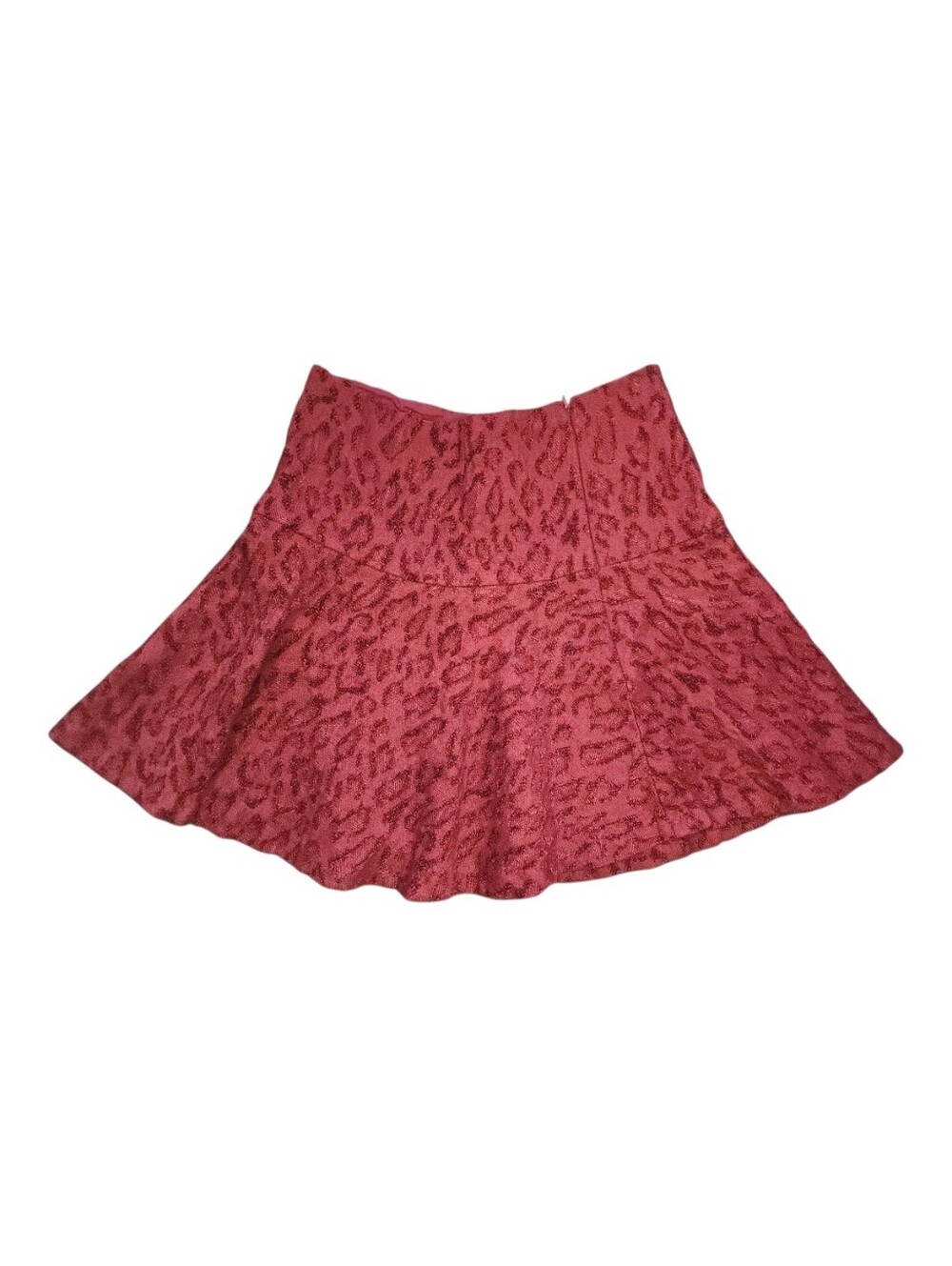 Free People Chenille Cheetah Pattern Skater Skirt, Womens 8 - Picture 3 of 6